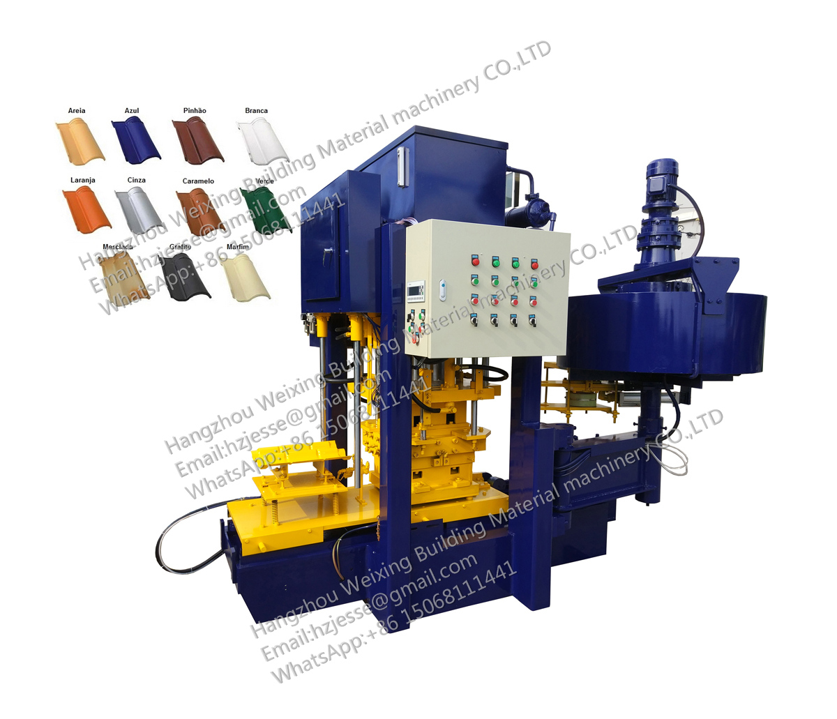 Concrete roof tile machine